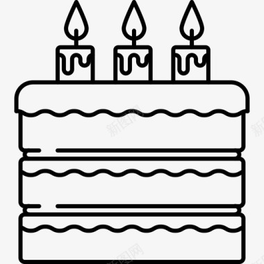 生日蛋糕食品和饮料8128px线图标图标