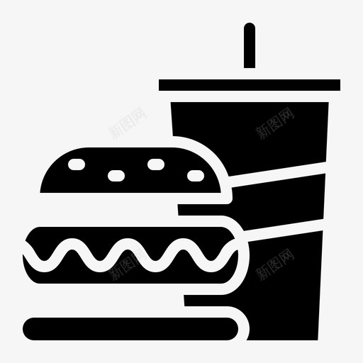 快餐汉堡包垃圾食品图标svg_新图网 https://ixintu.com 垃圾食品 快餐 汉堡包 购物固体