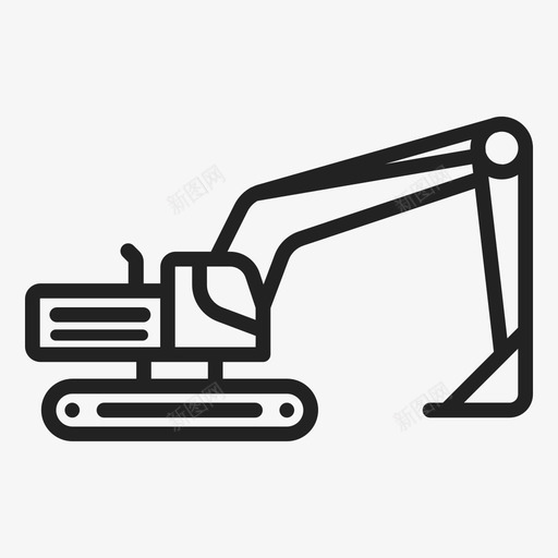 挖掘机工程机械图标svg_新图网 https://ixintu.com 工程机械 挖掘机