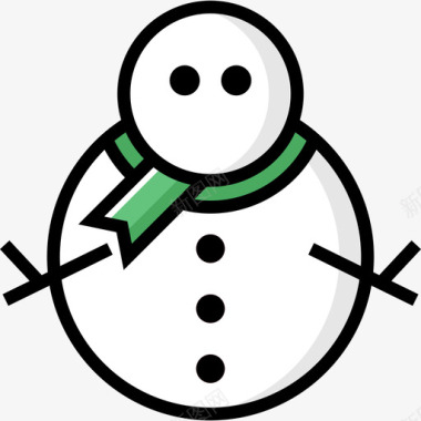 雪人圣诞13线性颜色图标图标