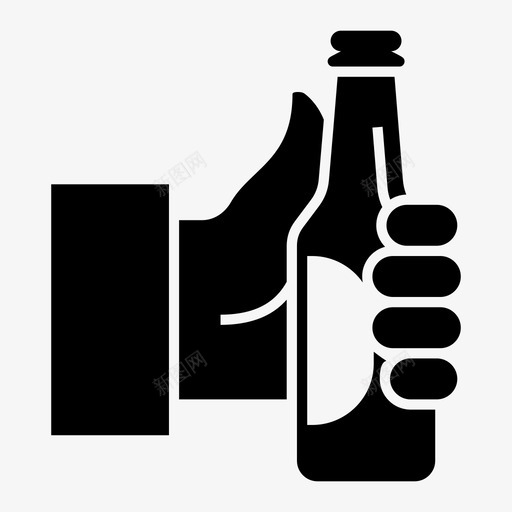 啤酒啤酒瓶手图标svg_新图网 https://ixintu.com 保持 啤酒 啤酒固体 啤酒瓶 手 手瓶
