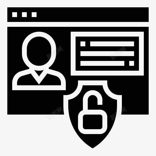 个人信息保护图标svg_新图网 https://ixintu.com 个人 保护 信息 安全 数据安全标志符号 网站 解锁