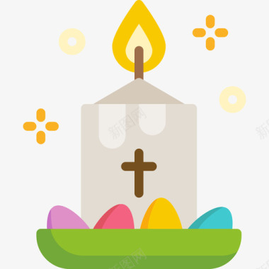 蜡烛复活节7扁平图标图标