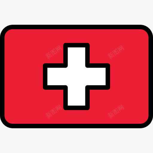 瑞士旗帜系列4圆形矩形图标svg_新图网 https://ixintu.com 圆形矩形 旗帜系列4 瑞士