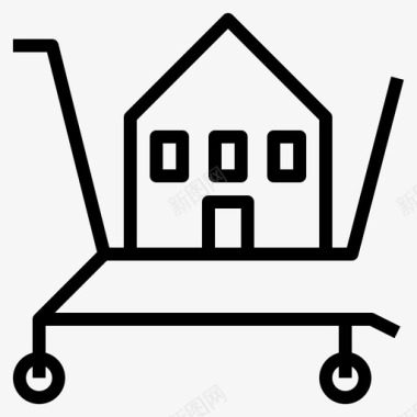 购物车买房子图标图标