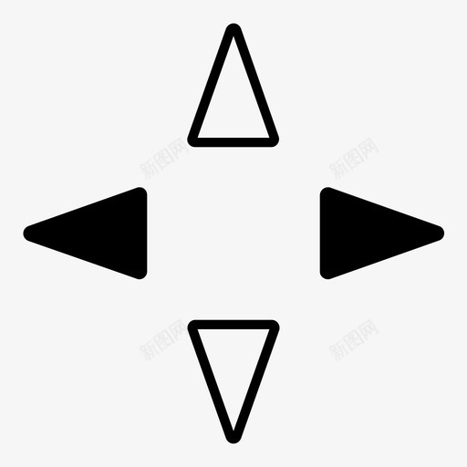 左和右箭头选项图标svg_新图网 https://ixintu.com 三角形方向箭头 左和右 方向 移动 箭头 选项