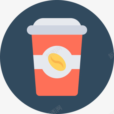 咖啡杯酒店和服务圆形图标图标