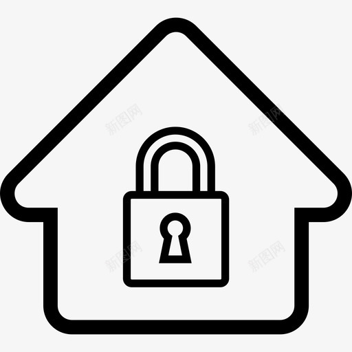 安全屋家锁图标svg_新图网 https://ixintu.com 安全 安全屋 家 挂锁 锁 锁粗体