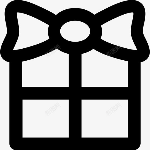 礼品盒圣诞42粗体圆形图标svg_新图网 https://ixintu.com 圣诞42 礼品盒 粗体圆形