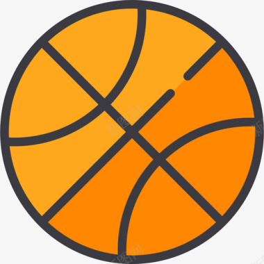 篮球运动9线性颜色图标图标