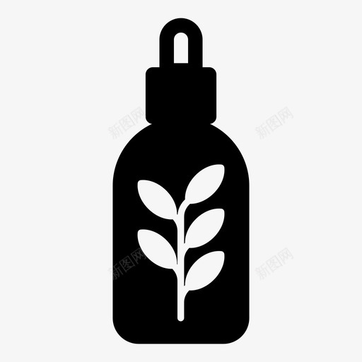 草药瓶子护理图标svg_新图网 https://ixintu.com 健康 天然 护理 滴剂 滴管 瓶子 草药
