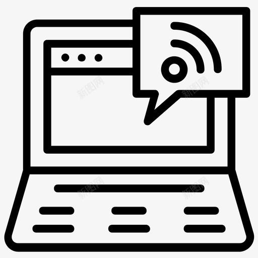 互联网连接宽带互联网接入图标svg_新图网 https://ixintu.com 互联网信号 互联网接入 互联网连接 宽带 无线互联网 社交媒体线路图标