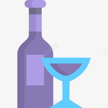 葡萄酒复活节13平淡图标图标