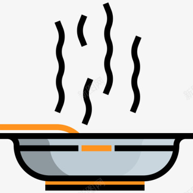 汤食物和餐厅3线性颜色图标图标