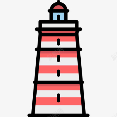 俄罗斯灯塔3线性颜色图标图标