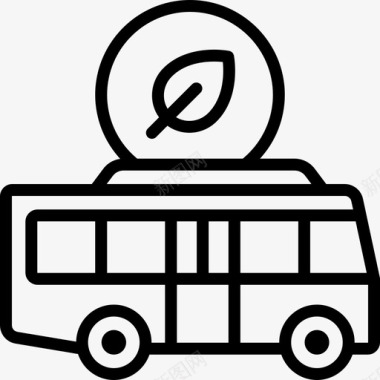公共汽车生态19线性图标图标