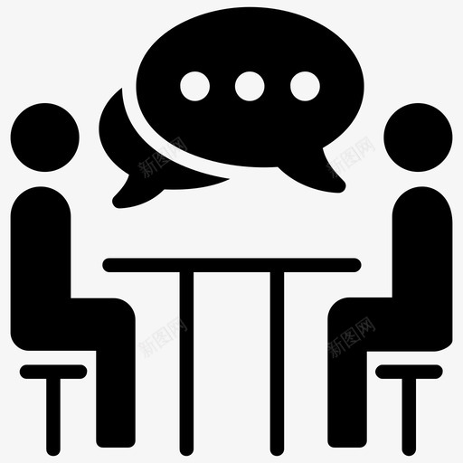 表格讨论会议对话图标svg_新图网 https://ixintu.com 会议 对话 社交媒体字形图标 表格讨论 谈话