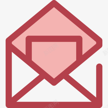 电子邮件通讯39红色图标图标