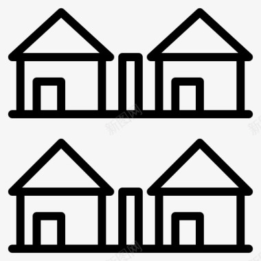 村庄房子房地产图标图标