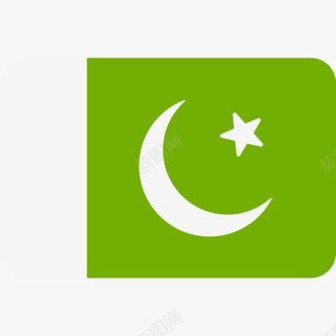 巴基斯坦国际国旗6圆形矩形图标图标