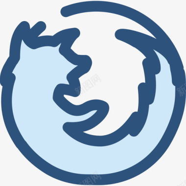 火狐logo3蓝色图标图标