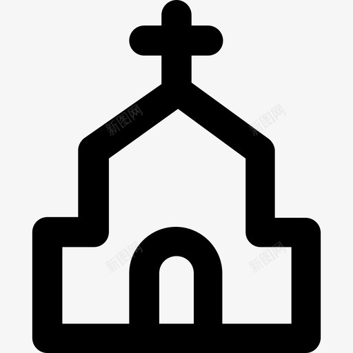 教堂圣诞42粗体圆形图标svg_新图网 https://ixintu.com 圣诞42 教堂 粗体圆形