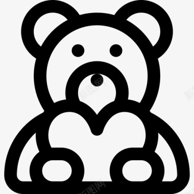 泰迪熊情人节10直系图标图标