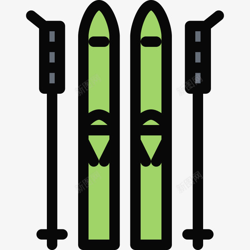 滑雪运动装备4彩色图标svg_新图网 https://ixintu.com 彩色 滑雪 运动装备4