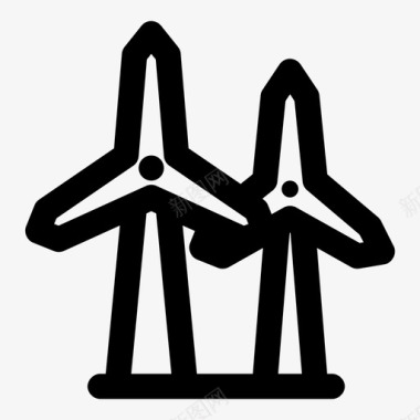 风力涡轮机荷兰语能源图标图标
