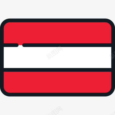 奥地利国旗收藏4圆形矩形图标图标