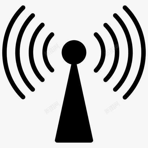 wifi信号天线互联网连接图标svg_新图网 https://ixintu.com wifi信号 互联网信号 互联网连接 天线 社交媒体字形图标 网络