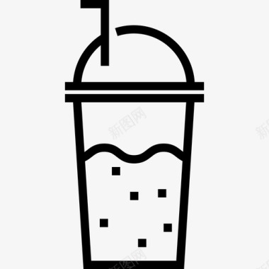 Frappe咖啡店元素线性图标图标