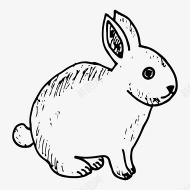 兔子动物涂鸦图标图标