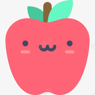 苹果可爱的食物2平淡图标图标