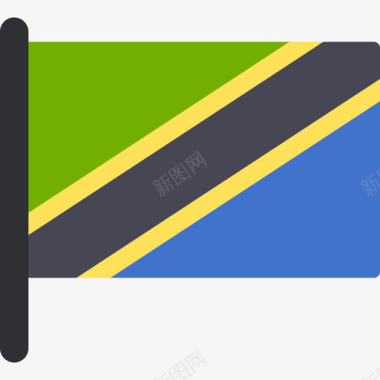坦桑尼亚国际国旗5桅杆图标图标