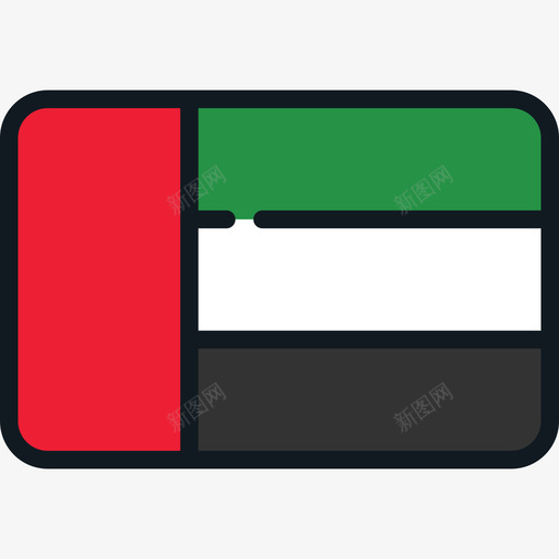 阿拉伯联合酋长国国旗系列4圆形矩形图标svg_新图网 https://ixintu.com 国旗系列4 圆形矩形 阿拉伯联合酋长国