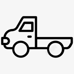 轻型卡车皮卡商用车平板车图标高清图片