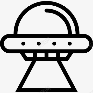 不明飞行物空间与科学线性图标图标