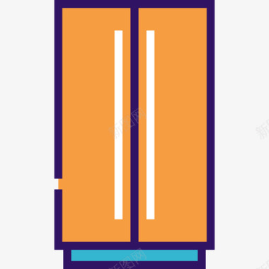 冰箱厨房6线性颜色图标图标