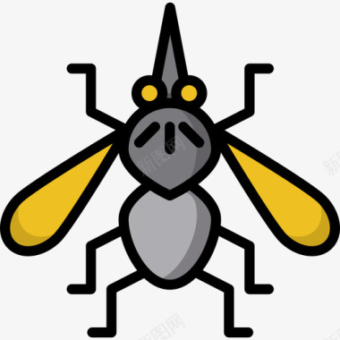 蚊子冒险47线性颜色图标图标