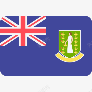 英属维尔京群岛国际旗帜6圆形矩形图标图标
