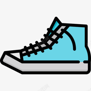 运动鞋80年代6线性颜色图标图标