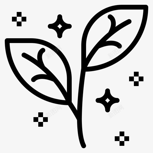植物树叶天然图标svg_新图网 https://ixintu.com 天然 树叶 植物 水疗 象征