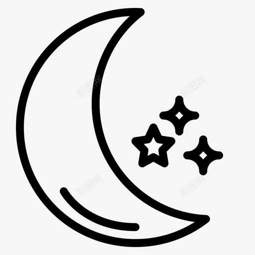 夜晚天文学月亮图标svg_新图网 https://ixintu.com 夜晚 天文学 星星 月亮 酒吧