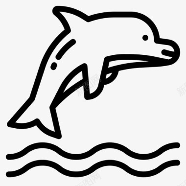 海豚动物水族馆图标图标