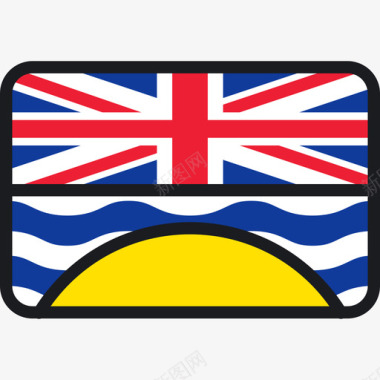 不列颠哥伦比亚省旗帜收藏4圆形矩形图标图标