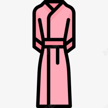 浴袍衣服23线性颜色图标图标
