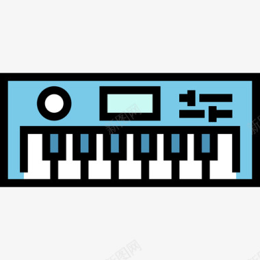 电子音乐小工具5线性颜色图标图标