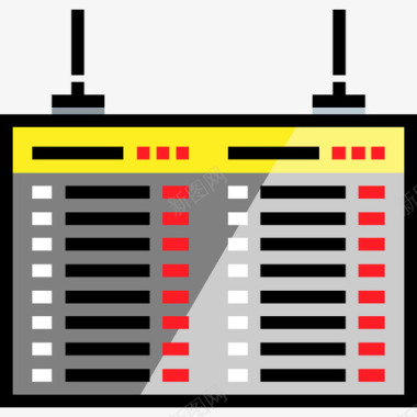 时间表机场7线形颜色图标图标