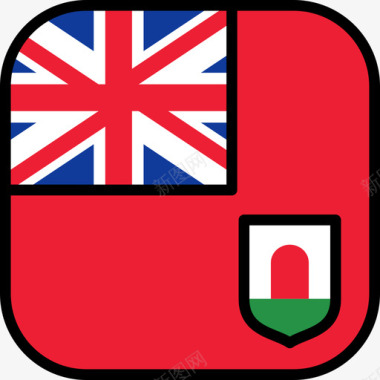 百慕大旗帜系列6圆形方形图标图标